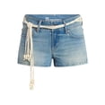 thumbnail image 5 of No Boundaries Low Rise Studded Denim Mini Shorts, 2" Inseam, Women's 00-20, 5 of 5