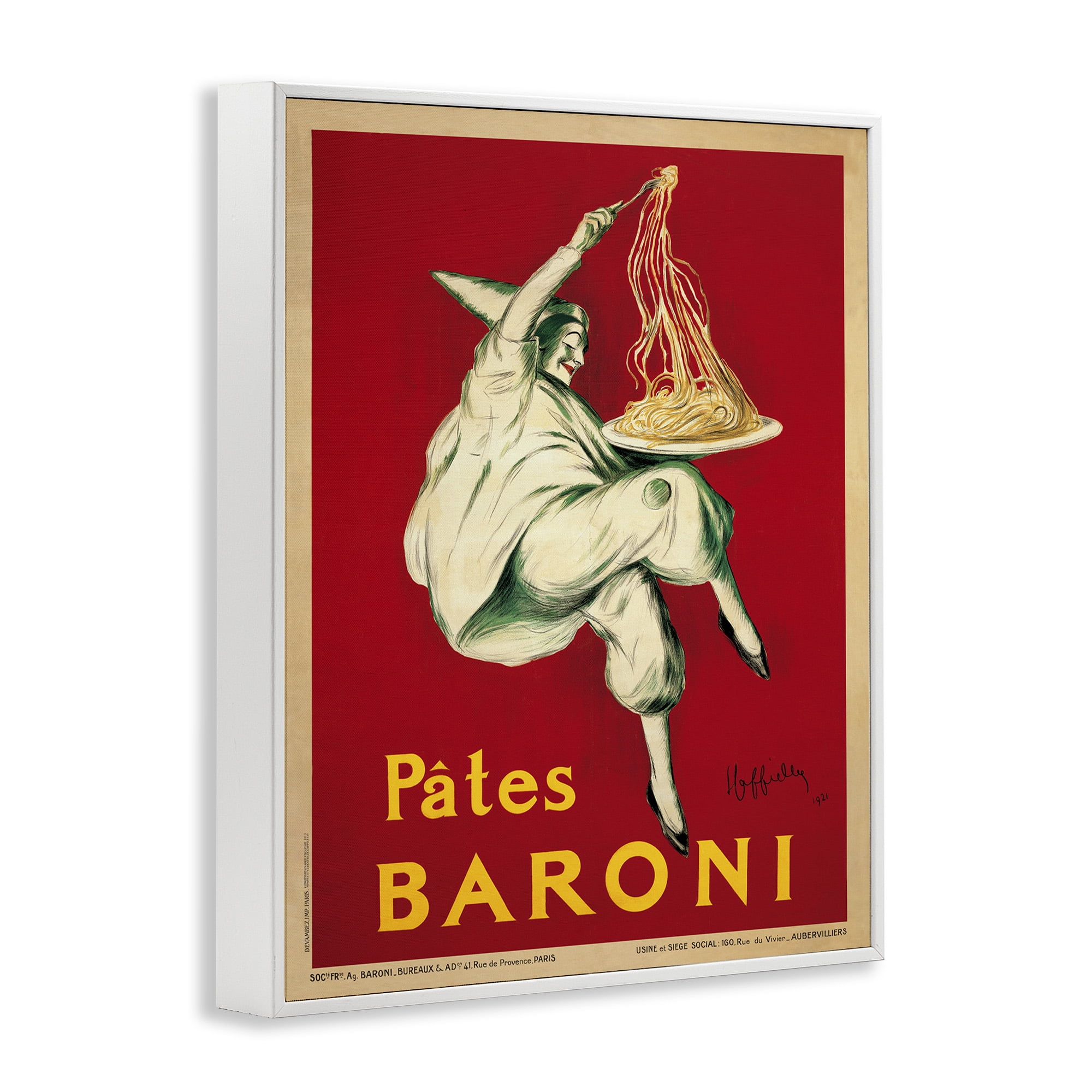 Stupell Industries Pates Baroni Vintage Food Poster Food & Beverage Painting White Framed Art Print Wall Art, 24 x 30