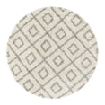 thumbnail image 3 of Unique Loom Trellis Shag Collection Area Rug - Ruth (6' Round Ivory/Gray), 3 of 11