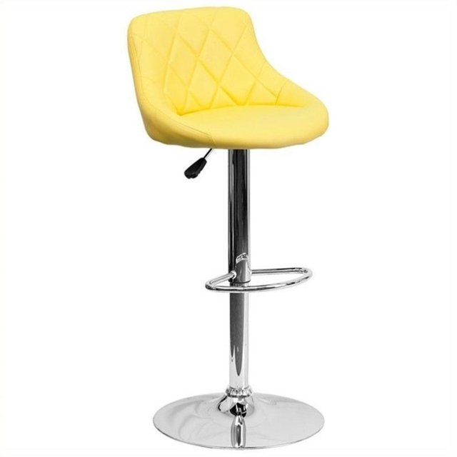 Bowery Hill Tabouret de Bar à Siège Baquet Matelassé Réglable, Jaune