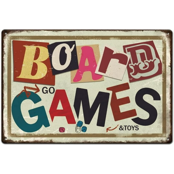 Board Games Metal Tin Sign Board Game Room Tin Signs Funny Man Cave Vintage Plaque Iron Wall Art Poster Old Fashion Aluminum Home Bar Sign Billiard Room Decor DIY