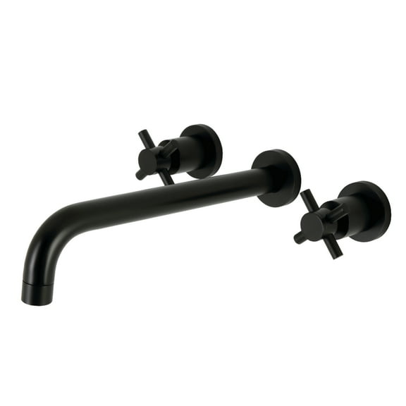Kingston Brass KS8050DX Concord Two-Handle 3-Hole Wall Mount Roman Tub Faucet in Matte Black