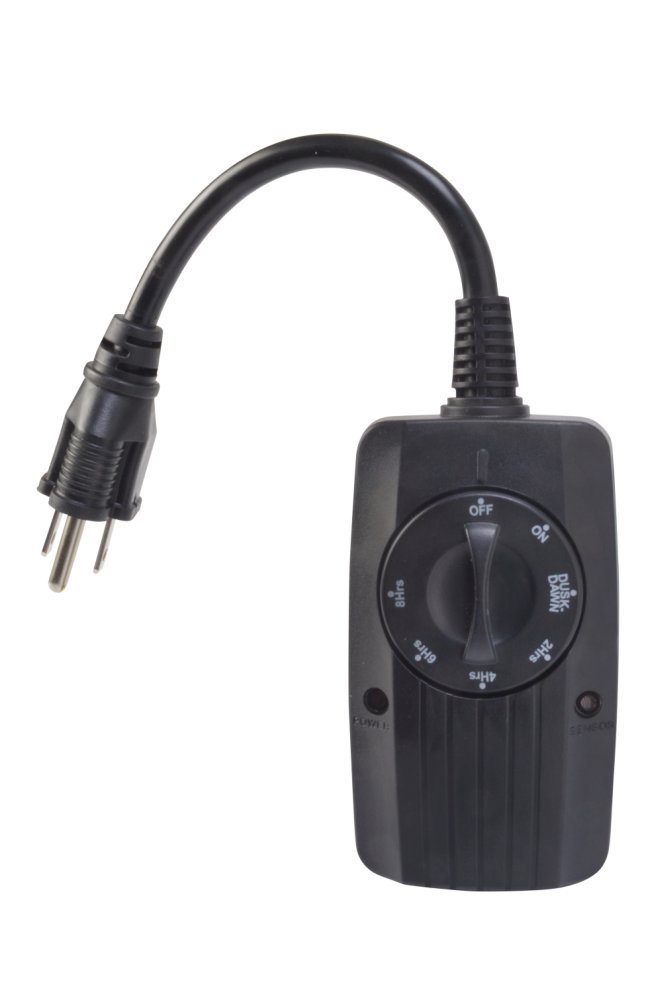 2001 Black Outdoor Mechanical Timer With Photoelectric Eye, Photocell
