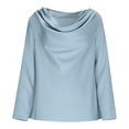 thumbnail image 6 of Women's Casual Loose Fit Long Sleeve Button Down Shirt Blouse Top Solid Color Soft Comfortable Business Casual Work Office Vacation Travel Outfits Fashion Essential Gift for Women, 6 of 9