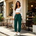 thumbnail image 2 of Resicozy Sweatpants for Women Trendy Drawstring Bottom Lounge Pant Lightweight Baggy Joggers with Pocket Dark Green XL, 2 of 4
