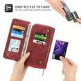 thumbnail image 4 of ELEHOLD Multi-Functional Wallet Phone Bag with Case for Samsung Galaxy S24 Ultra,Large Capacity 13 Card Slots Zipper Purse Detachable Case with Wriststrap Crossbody Strap for Samsung S24 Ultra,Red, 4 of 8