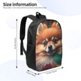 thumbnail image 2 of Uemuo Colorful Leaf Chihuahua Printed Durable 17-inch Student Backpack - Lightweight, Waterproof, Adjustable Straps, Ideal for School, Work, Travel, 2 of 5