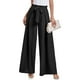 thumbnail image 1 of WILLBEST Pantalones Casuales para Mujer, Color Liso, Cintura Alta, Palazzo, Holgados, con Lazo y Bolsillos, Largos, para Uso Diario. Chica, 1 of 4