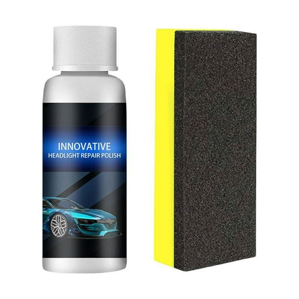 Restaurador de lente de cubierta de faro con almohadilla de esponja Agente de limpieza de recauchutado (20ml)