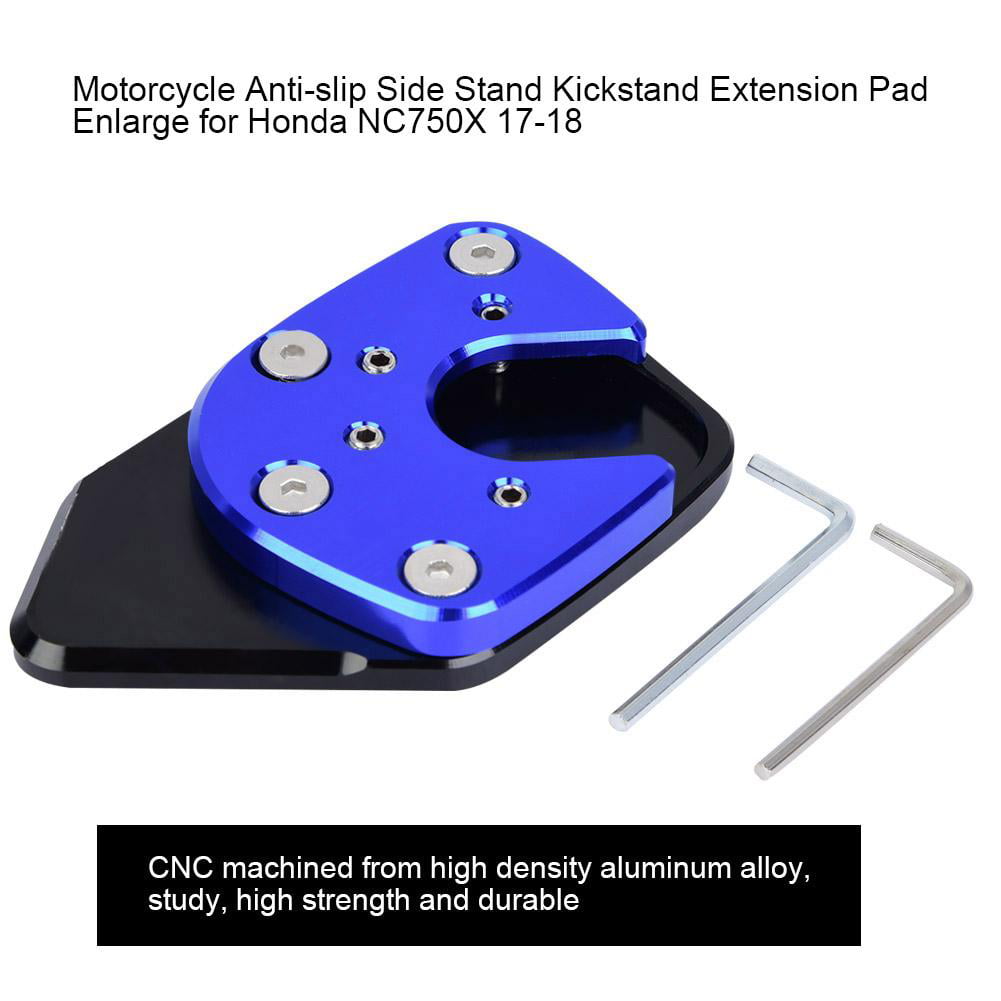 Duokon Motorcycle Anti-slip Side Stand Kickstand Extension Pad Enlarge for NC750X 17-18 Blue 