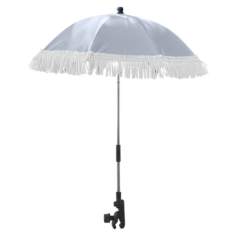 Foldable Sun Shade Clamp-On Umbrella for Strollers, Beach Chairs