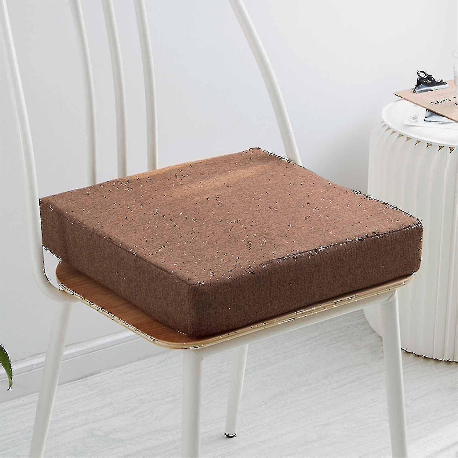 Coussin Tabouret Carré Avec Attaches - Mousse Haute Densité - Housse Coton/lin Lavable - Antidérapant - Bureau/maison - 11