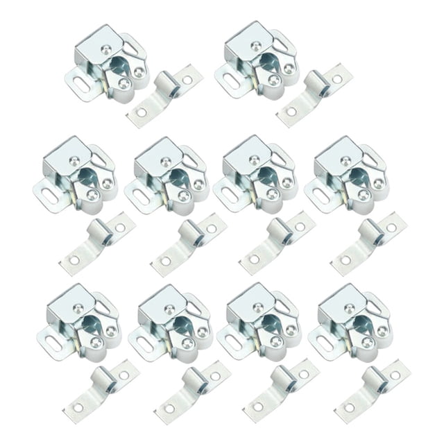 10PCS Door Lock Door Touch Latch Cabinets Interlock Switch Chassis Cabinet Spring Ball Locker Adjustable Door Buckle (Silver)
