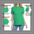 thumbnail image 4 of Basico Polos Verts Kelly à Col pour Femmes 100 % Coton à Manches Courtes Polos de Golf pour Femmes et Adolescentes, 4 of 6