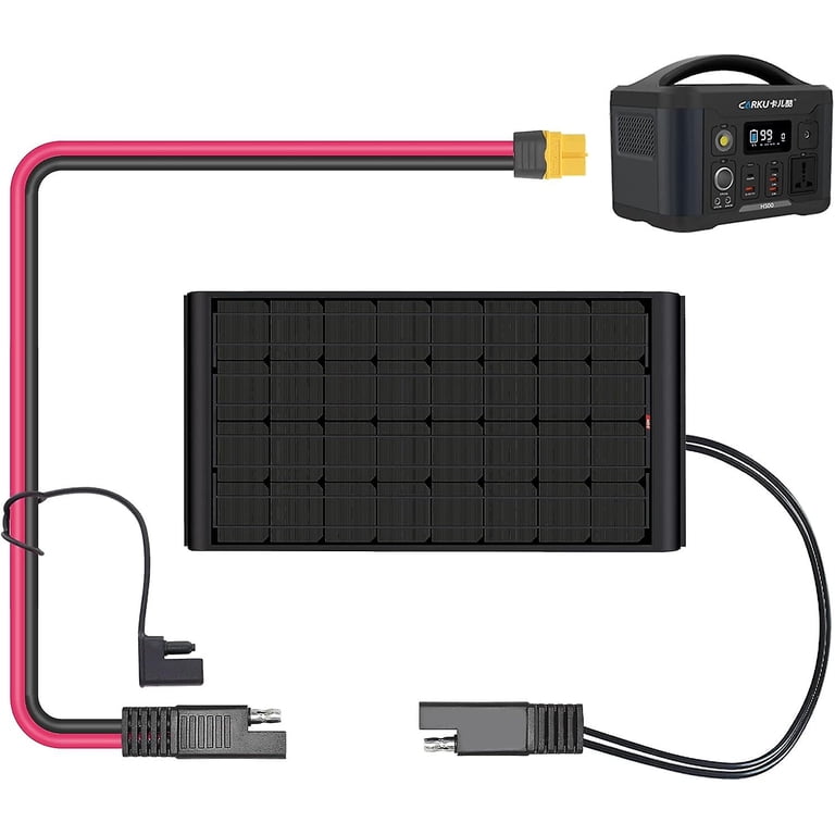 ELFCULB 10AWG 2FT Solar Connector To SAE Adapter Cable - With SAE Polarity Reverse Adapter & Waterproof Cover, For Solar Panels, Car Battery Chargers