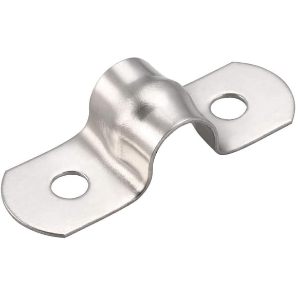 Rigid Pipe Strap（8mm）, 2 Holes 304 Stainless Steel Tension Tube Clip Clamp 20pcs