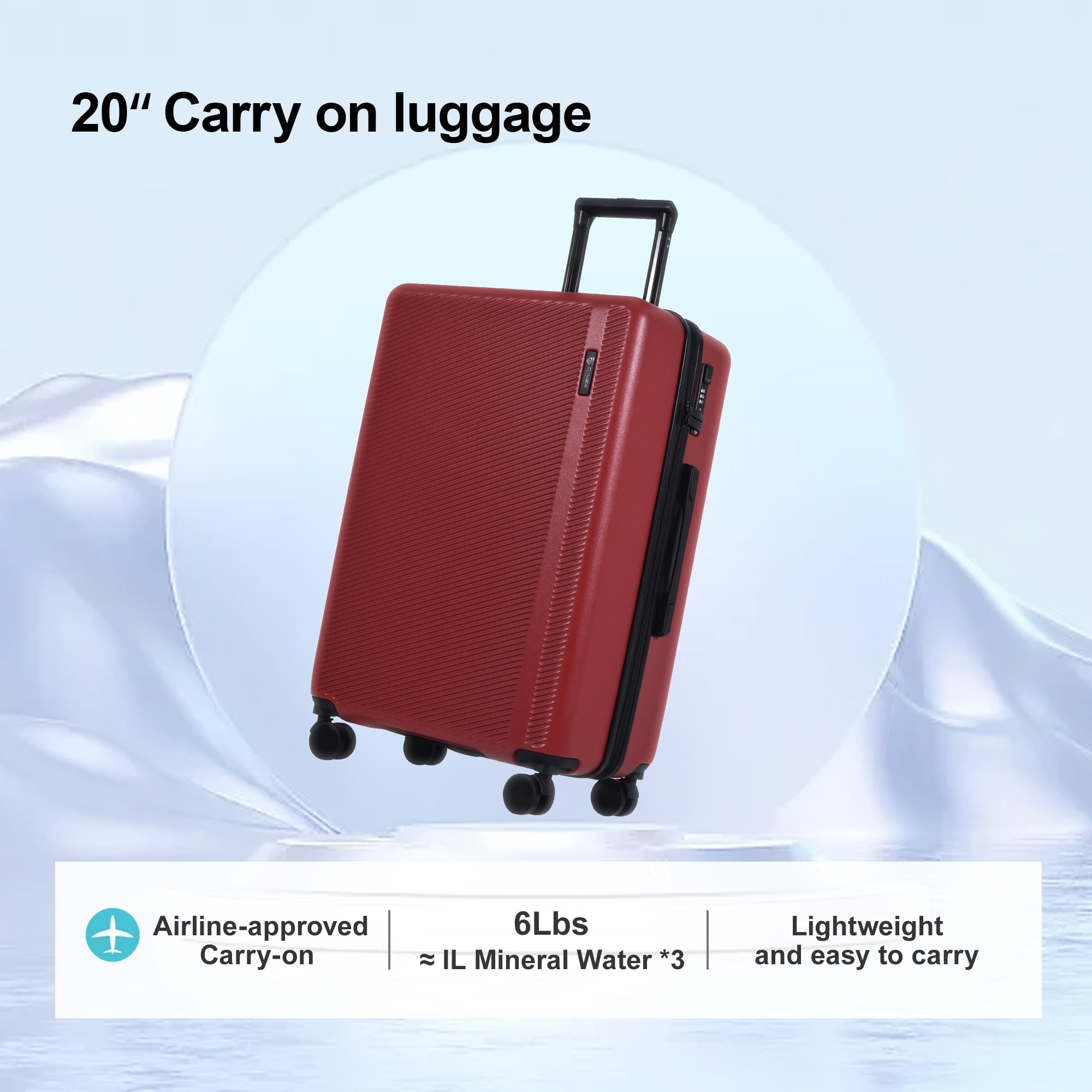Ginza Travel 3 Piece Expandable Hardside Luggage Set,Hardshell Suitcase Sets with Spinner Wheels,TSA Lock,Light Pink, Size: 3PCS(202428)
