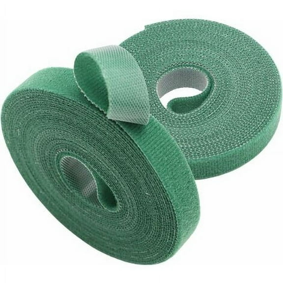 XUWSSF 2 Rolls of Velcro Tape, Reusable Nylon Velcro Tape for Garden Plants, 10mm x 10m, Green