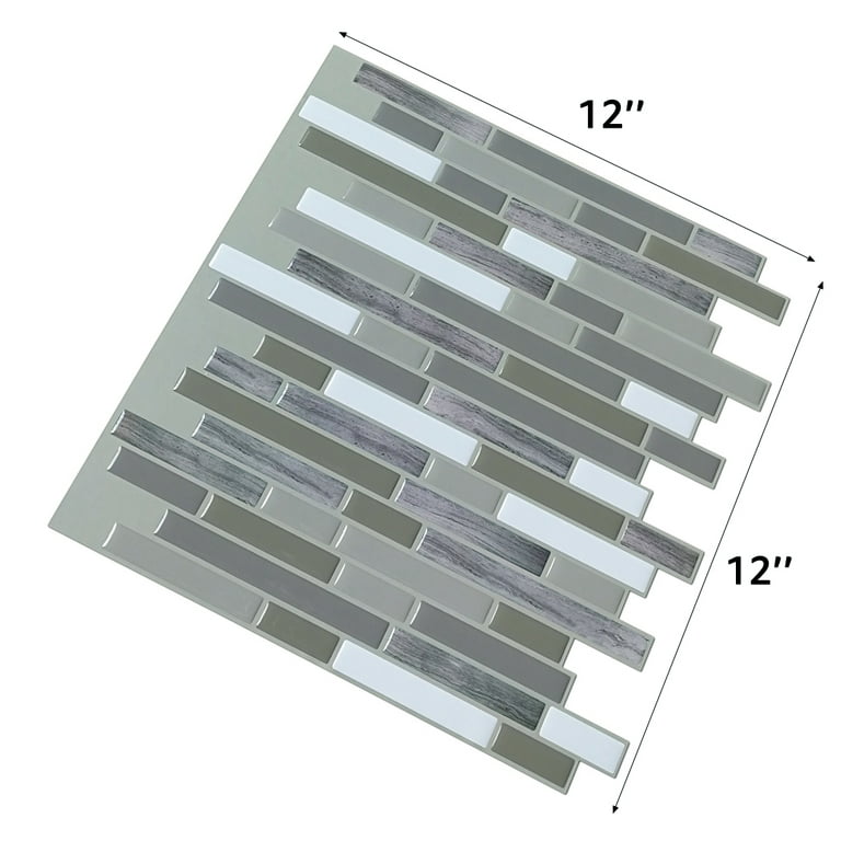 Art3d Patio Gray 12 in. x 12 in. Peel and Stick Wall Tile Backsplash (6-Pack) Art3d Patio Gray 12 in. x 12 in. Peel and Stick Wall Tile Backsplash (6-Pack)