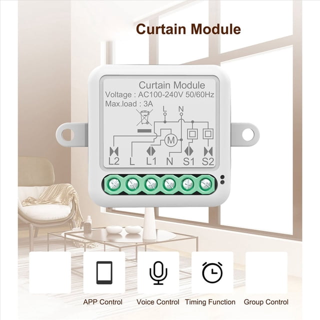 2X Tuya Zigbee Smart Curtain Switch Module Intelligent Circuit Breaker Support APP Remote Control for Curtain Switch