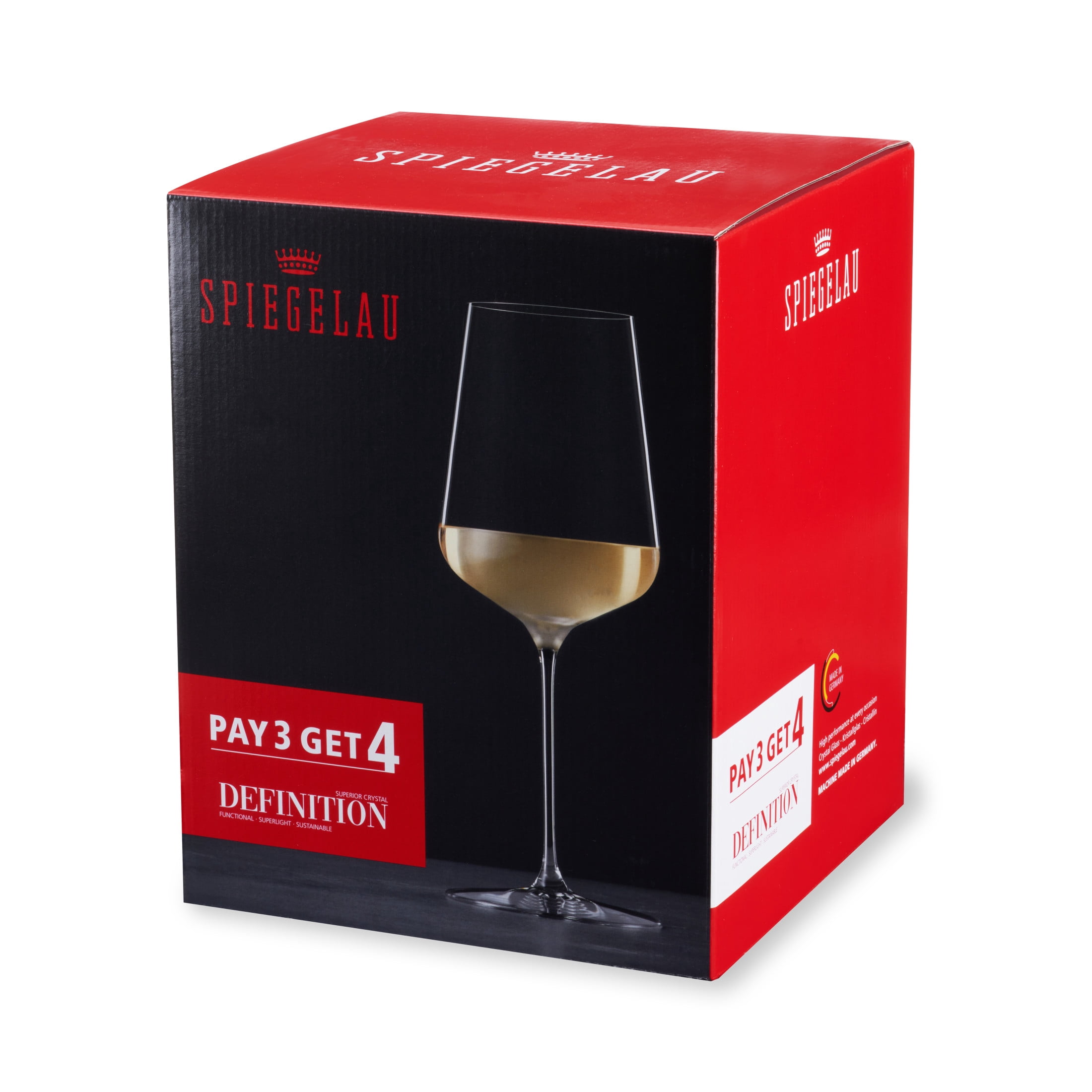 Spiegelau Definition Universal Wine Glasses, Wedding Gifts, 19oz, Set of 4
