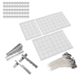 thumbnail image 2 of 260 mechas de vela de 15 cm 100 pegatinas de cinta adhesiva de doble cara 50 carcasas de vela 10 soportes de mecha de acero inoxidable Carcasa de aluminio de 23 g Blanco, 2 of 10