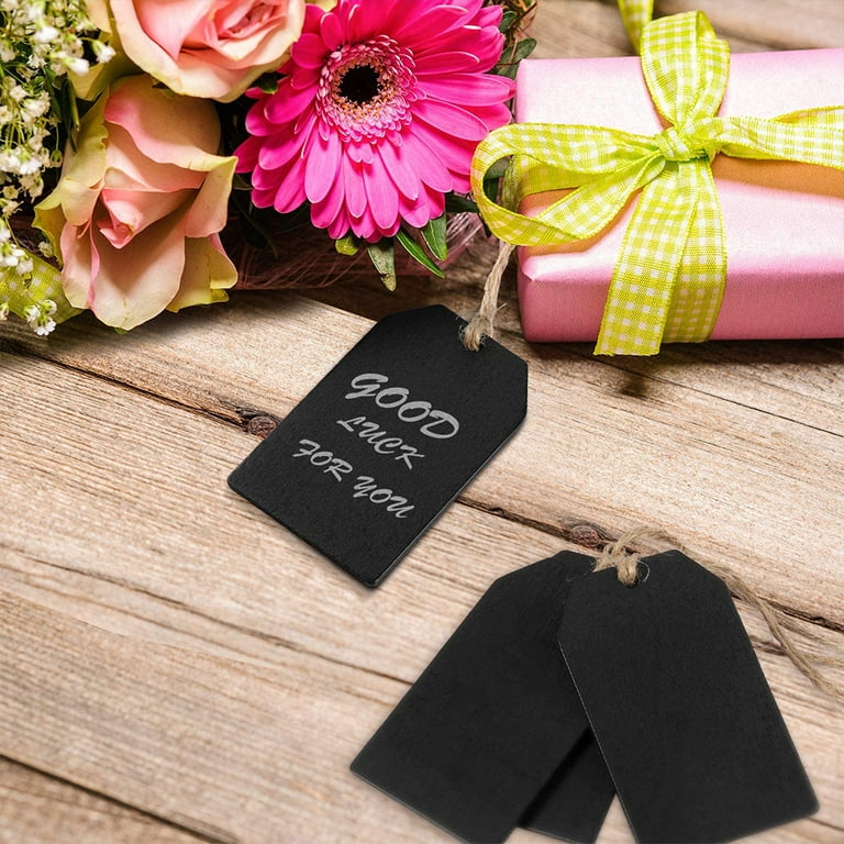 Black Chalkboard Tags And String