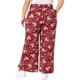 thumbnail image 4 of DARING DIVA Women's Plus Palazzo Pants High Waist Polka Dots Wide Leg 1X Red, 4 of 6