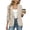 #0129-Beige, variant on Women's 3/4 Sleeve Blazer Lapel Open Front Solid Color Pocket Casual Jacket for Business Office formal Work