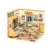 Rolife DIY Miniature Dollhouse Super Creator Night Out Food Stall Plastic Building Set Toys Playset Gifts for Teens Adults