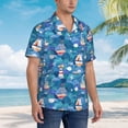 thumbnail image 2 of Cauagu Watercolor Ships Print Hawaiian Shirt for Men,Casual Short Sleeve Button Down Shirts Summer Beach Men's Regular-Fit Short-Sleeve Print Shirt -Large, 2 of 6