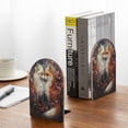 thumbnail image 5 of Susaid Romantic Flower Fox Couple Print Wooden Bookends Decorative Book Ends for Shelves Heavy Books Holder Organizer Non-Slip Desk Book End for Kids Room Office School 1 Pairs, 5 of 8
