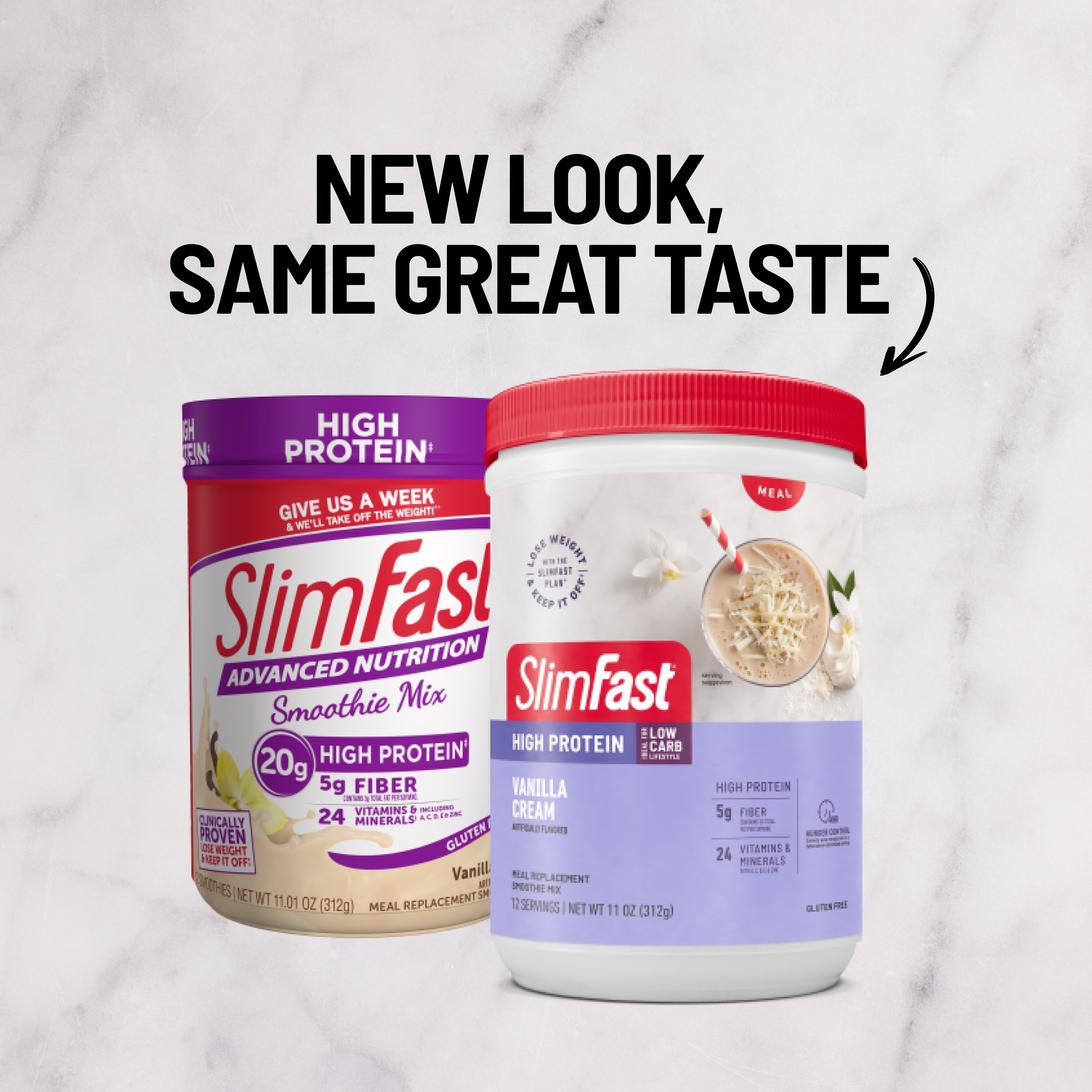 SlimFast High Protein, Vanilla Cream, Meal Replacement Smoothie Mix, 12 Servings - image 2 of 6