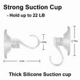 thumbnail image 7 of Whole Sale Deals (6 Pack)Crystal Clear Suction Cup Hooks - Heavy Duty 22 lbs Max Hold Shower Wall Hangers, No Residue Waterproof Bathroom Organizer for Glass/Tile/Doors, Christmas Wreath Decor Hooks, 7 of 7
