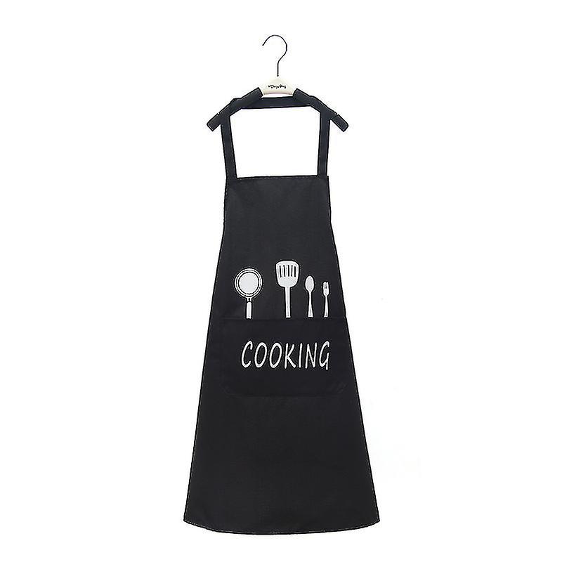 Unisex Black Waterproof Chef Apron - Heavy-Duty Polyester With 2 Pockets, Catering & Kitchen, Made In USA