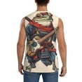 thumbnail image 4 of Fotbe Samurai Frog Guitar Men's Camiseta sin Mangas Estampada para Hombres, Playera Casual para Gimnasio, Entrenamiento, Playa-Large, 4 of 7