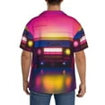 thumbnail image 3 of Fotbe Neon Cassette Tape Camisa Estampada de Manga Corta para Hombre, Casual de Verano, Estilo Playero, Sin Arrugas-3X-Large, 3 of 5