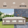 thumbnail image 6 of Euroco 10x30 Pop Up Canopy with Sidewalls, Heavy Duty Outdoor Party Tent with Wheeled Bag, for Patio,Wedding, Backyard (Khaki), 6 of 9