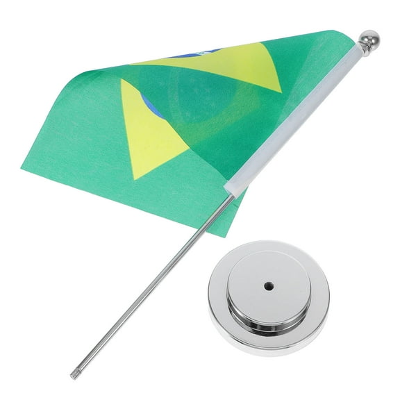 Raindrops Brazil Desktop Flag Polyester Easy To Clean Single Rod For Simple Installation For Restaurant Hotel Adds Festive Touch For Tabletop Brazil Themed Decor