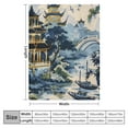 thumbnail image 4 of Shiartex Chinoiserie Pagoda Throw Blanket Blue and White Fuzzy Blanket Blankets Super Comfort Warmth Coral  Blanket for Couch Bed Chair Office Sofa, 4 of 6