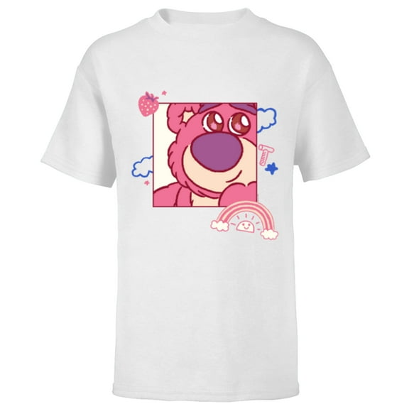 Disney and Pixar’s Toy Story Lotso Bear Fluffy Rainbows Cute - Short Sleeve T-Shirt for Kids - Customized-White