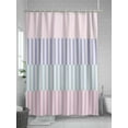 thumbnail image 5 of Fsddascl Colorful Stripe Shower Curtain Set - 72" x 78" Washable Bathtub Curtain with 12 Hooks, Modern Pink Purple Blue Vertical Striped Waterproof Fabric Stall Shower Curtains for Bathroom/Bathtub, 5 of 6