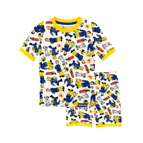 Fireman Sam Boys Short Pajamas White Sizes 2T-7