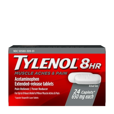 Tylenol 8 Hour Muscle Aches & Pain Tablets with Acetaminophen, 24 (Best Thing For Shoulder Muscle Pain)