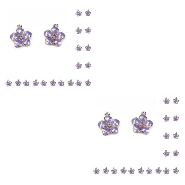 Guardurnaity 10 Uds pendientes colgantes exquisitas flores de cinco pétalos accesorios de de aleación suministros hechos a mano para Type2 NO2
