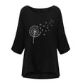 thumbnail image 4 of Camiseta holgada de manga 3/4 con cuello redondo y estampado a la moda para mujer Fridja  fjkfkj3393, 4 of 5
