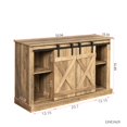 thumbnail image 2 of Farmhouse TV Stand, Sliding Barn Door TV Stand, Wooden Storage TV Stand for TV up to 65 Inches, Storage Cabinet Table with Adjustable Shelves, Wood Entertainment Center, Rustic Style, Oak, 2 of 7