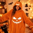 thumbnail image 7 of Halloween Pumpkin Costume Oversized Wearable Blanket Hoodie Cozy Plush Halloween Cosplay Costume, 7 of 7