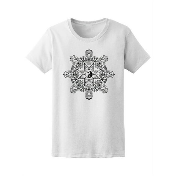 Lotus Yin Yang Floral Mandala Tee Women's -Image by Shutterstock