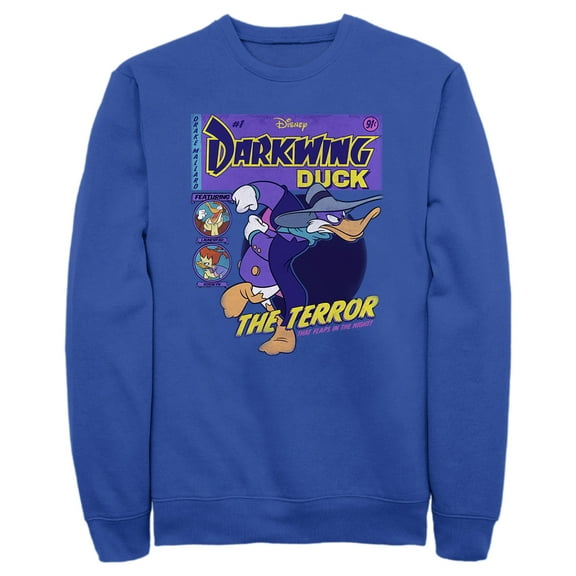 Men's Darkwing Duck Comic Cover Sweatshirt Royal Blue Large